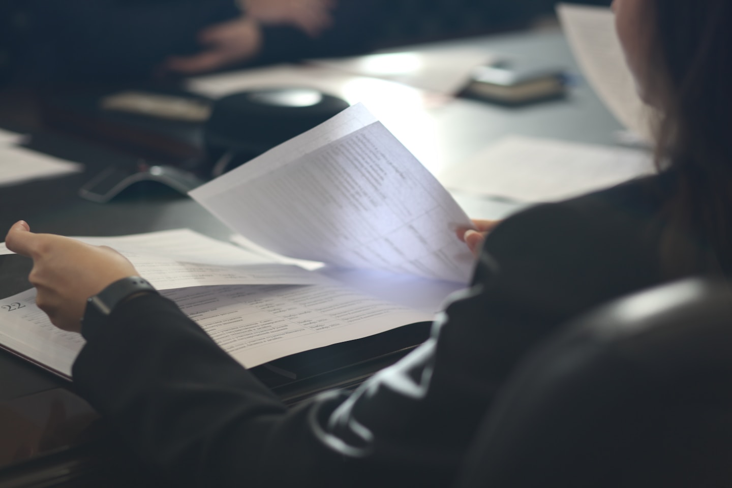 Professional reviewing wholesale trade documents